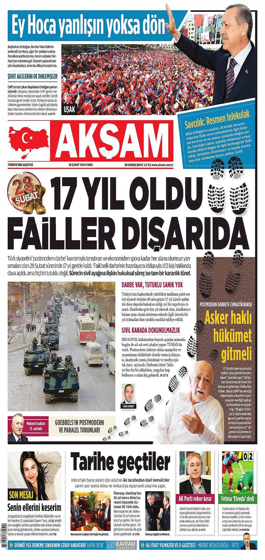 28 Şubat gazete manşetleri galerisi resim 1