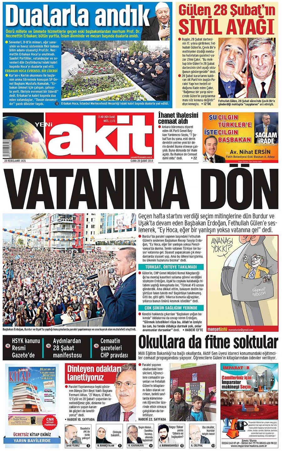 28 Şubat gazete manşetleri galerisi resim 25