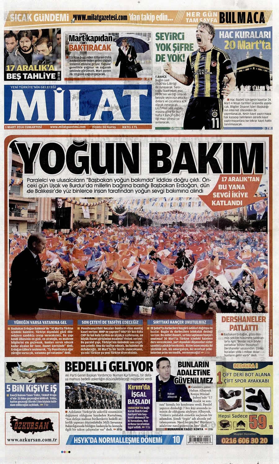 1 Mart gazete manşetleri galerisi resim 13