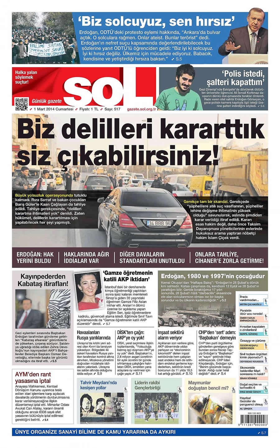 1 Mart gazete manşetleri galerisi resim 21