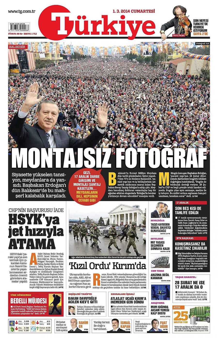 1 Mart gazete manşetleri galerisi resim 26
