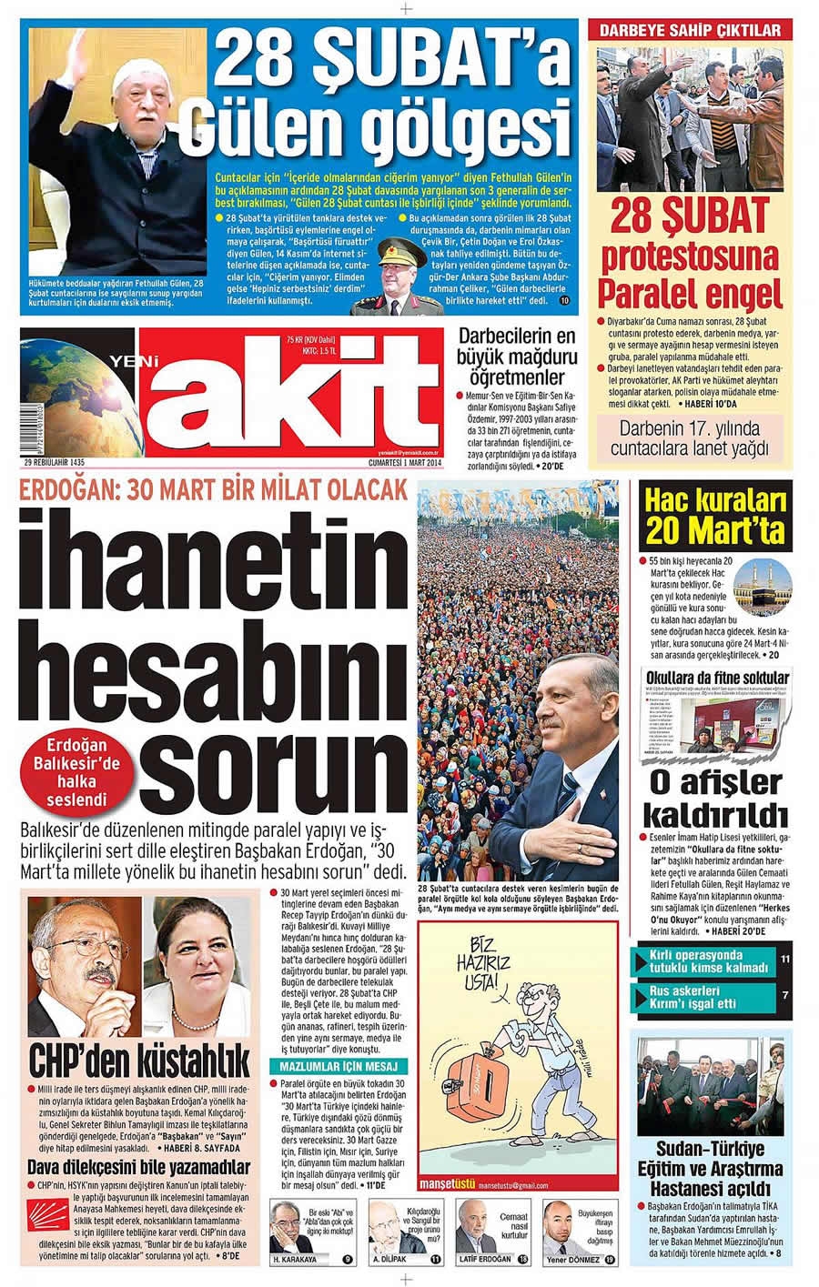 1 Mart gazete manşetleri galerisi resim 28