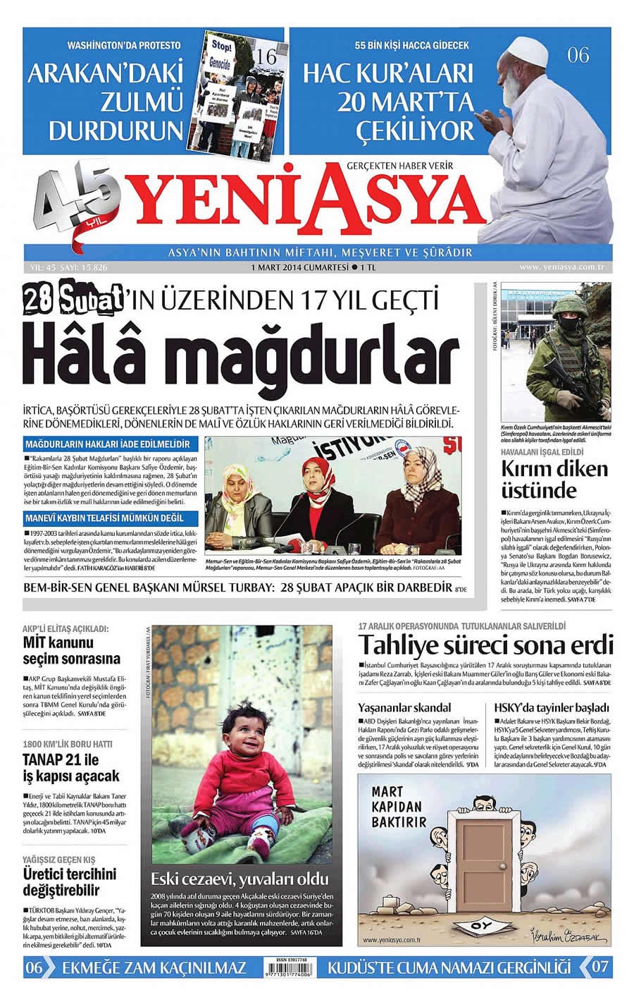 1 Mart gazete manşetleri galerisi resim 29