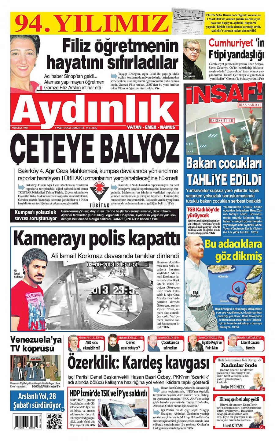 1 Mart gazete manşetleri galerisi resim 3