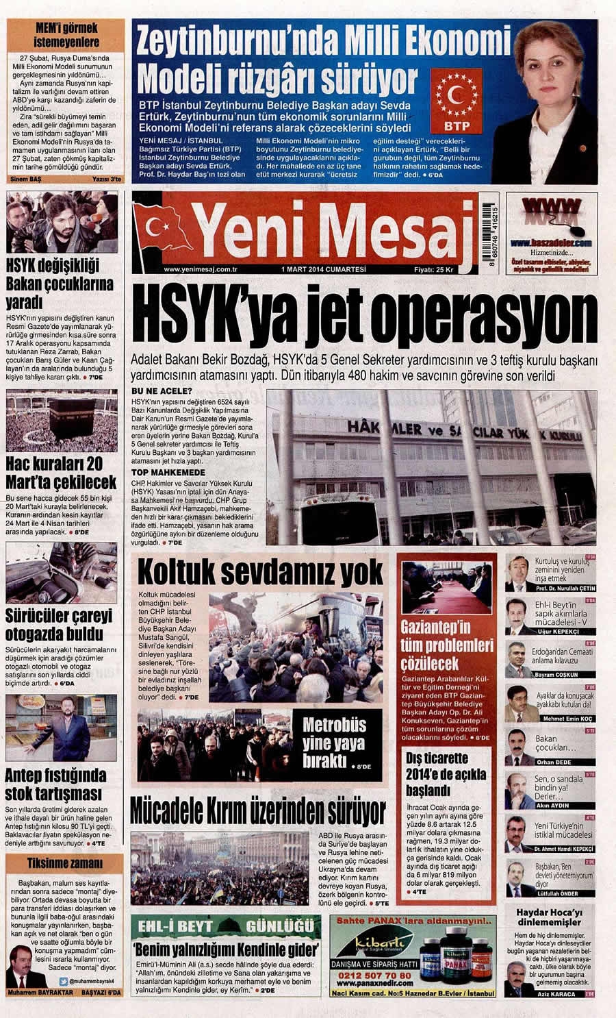 1 Mart gazete manşetleri galerisi resim 30