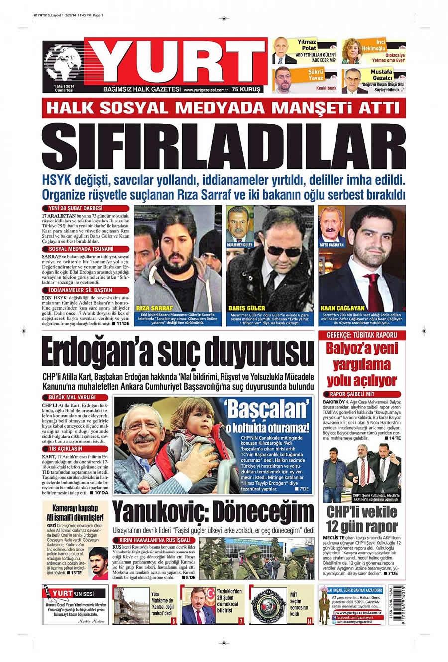 1 Mart gazete manşetleri galerisi resim 32