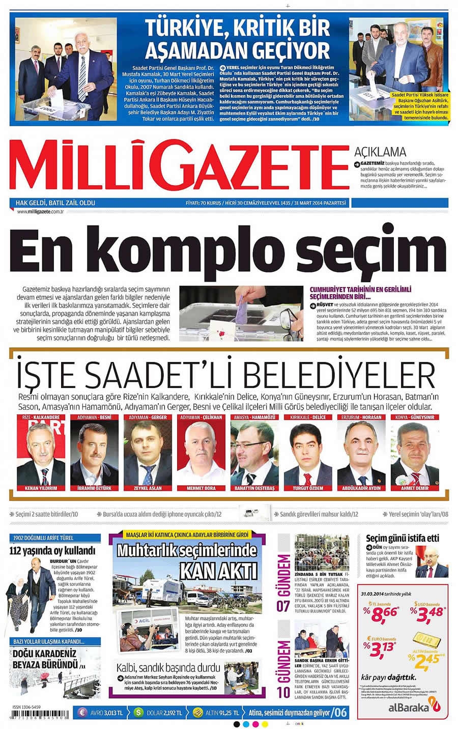 31 Mart gazate manşetleri galerisi resim 14