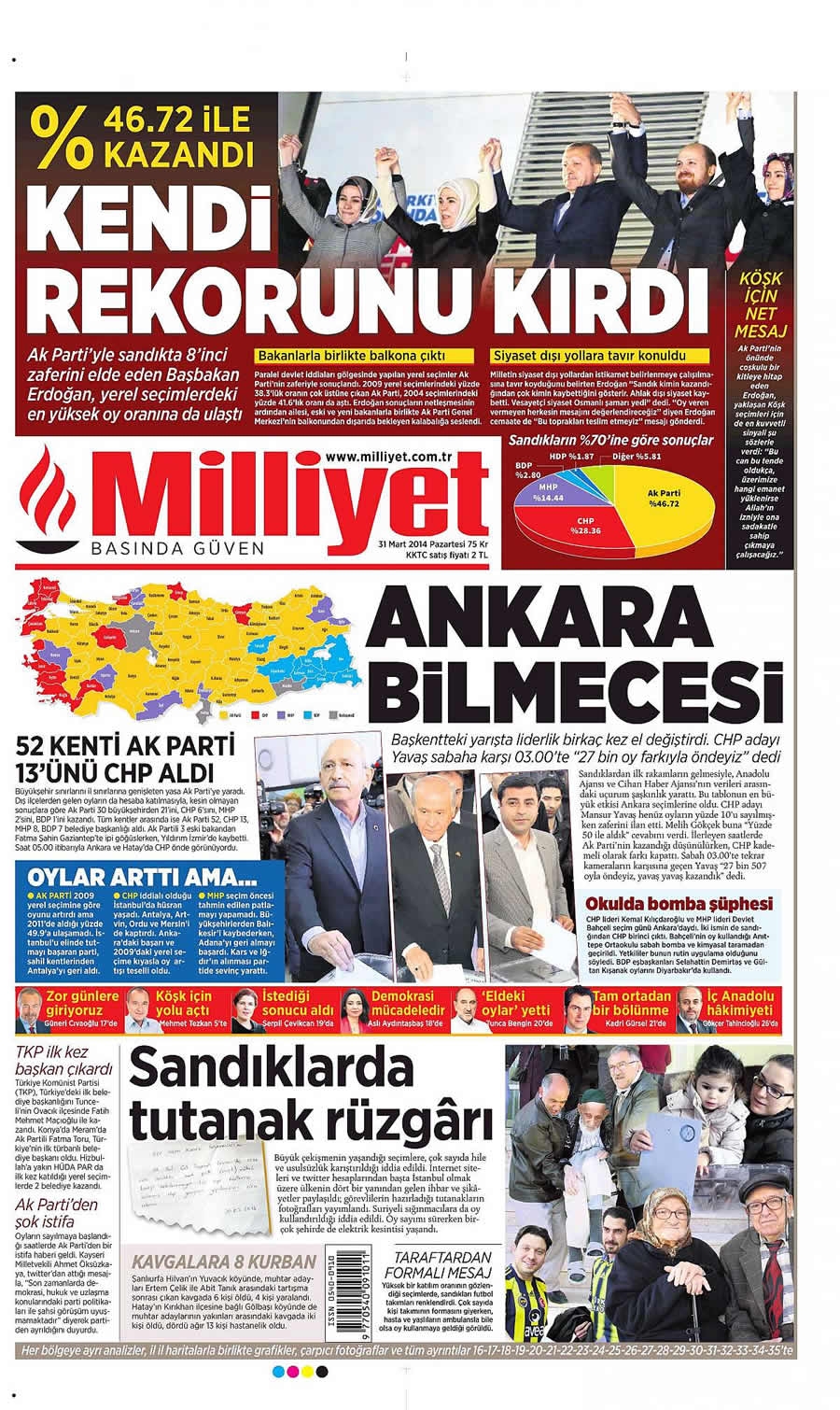 31 Mart gazate manşetleri galerisi resim 15