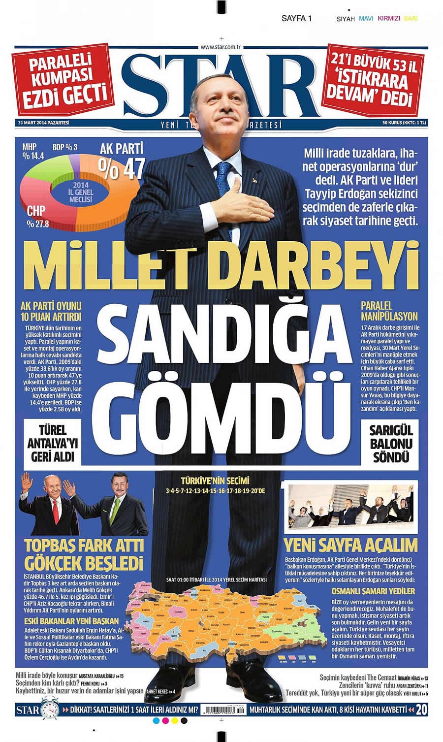 31 Mart gazate manşetleri galerisi resim 23