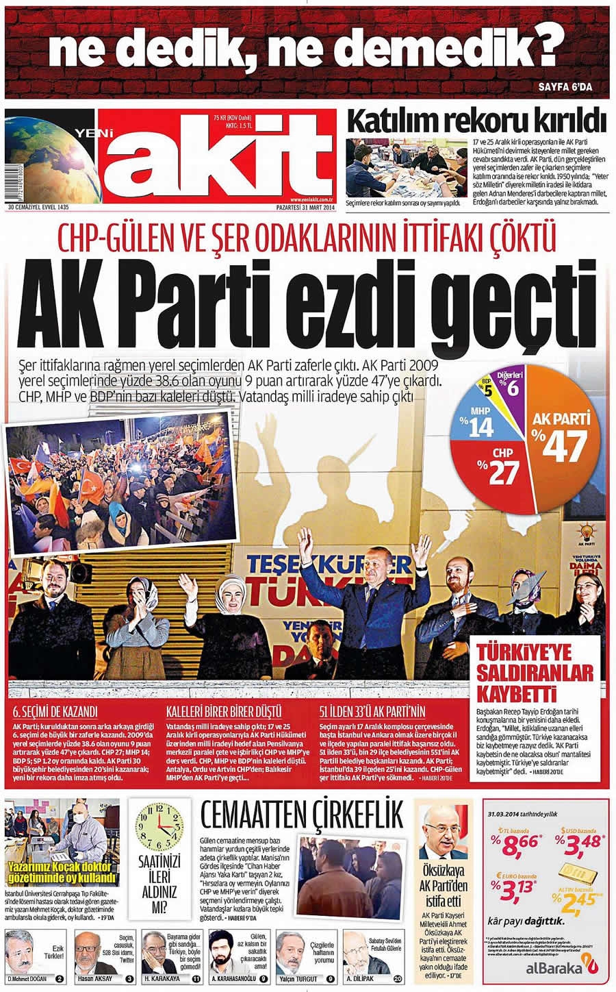 31 Mart gazate manşetleri galerisi resim 28