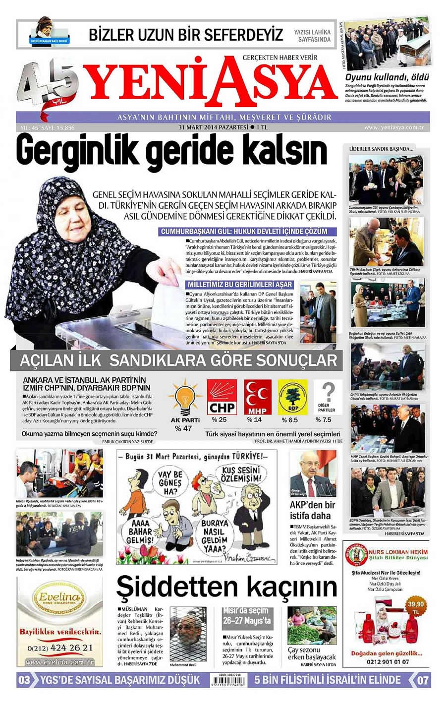 31 Mart gazate manşetleri galerisi resim 29