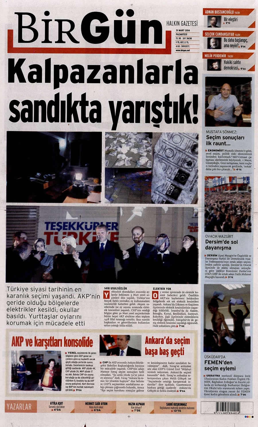 31 Mart gazate manşetleri galerisi resim 4