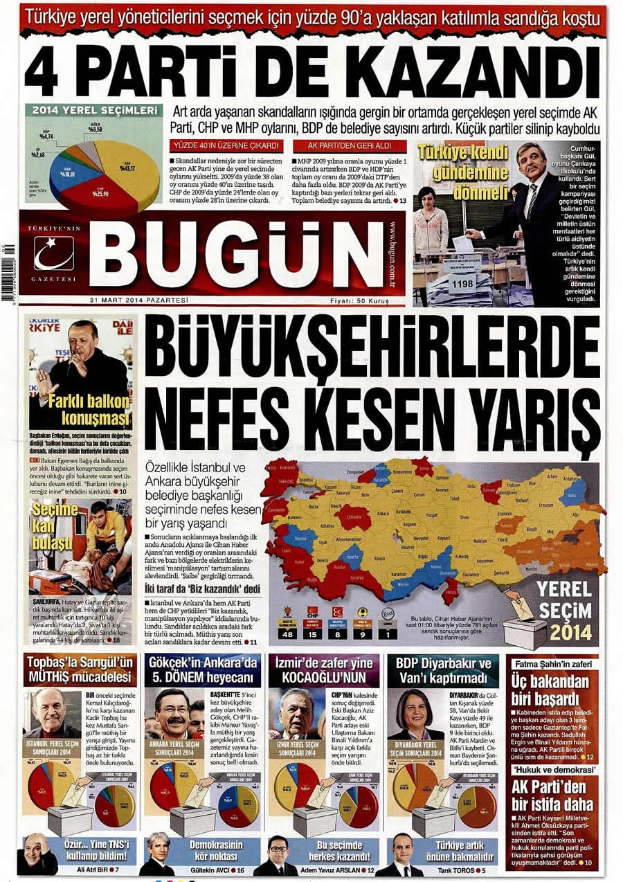 31 Mart gazate manşetleri galerisi resim 5