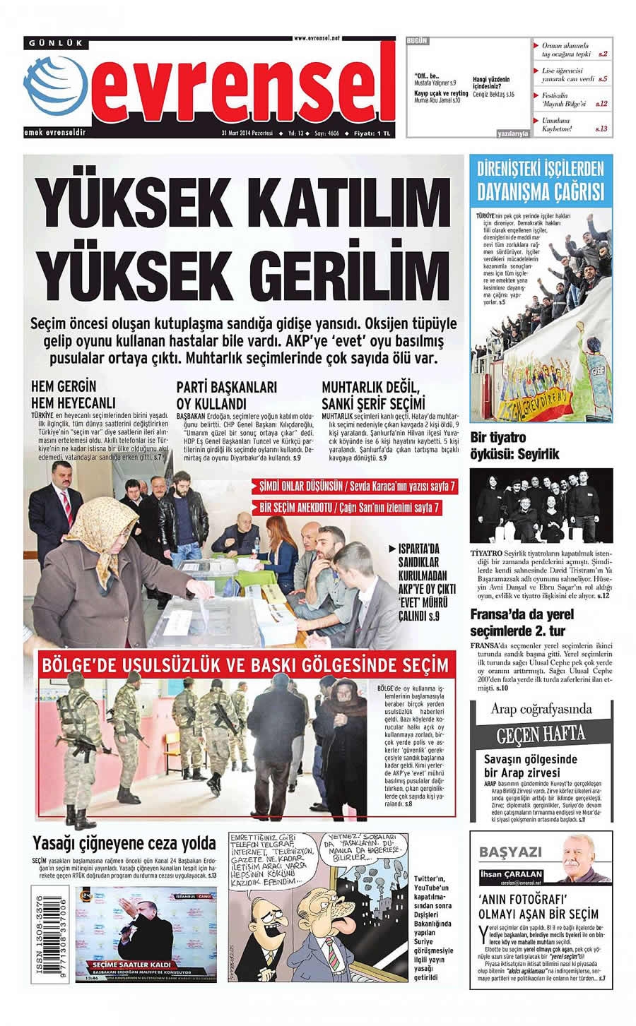 31 Mart gazate manşetleri galerisi resim 8