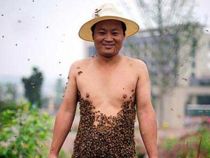 Vücudunu tam 50 bin arıyla kapladı