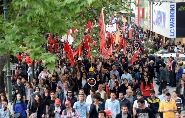 Kızılay'da 'Soma' eylemine polis müdahale etti galerisi resim 12