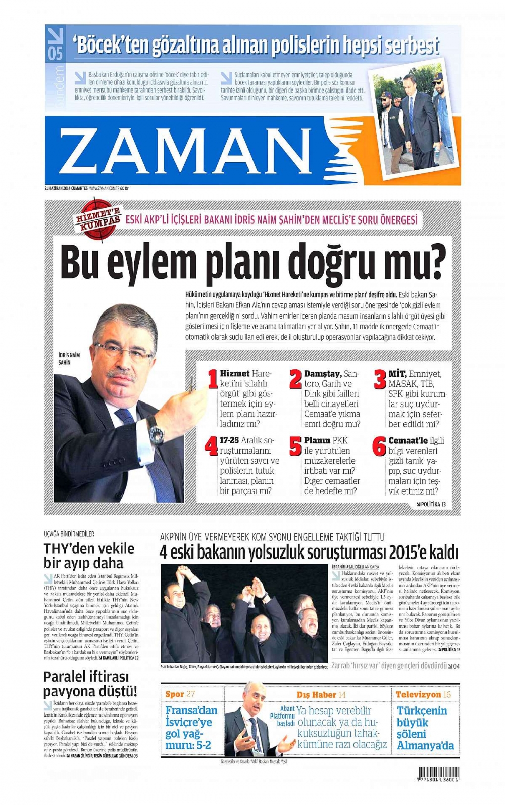 Günün gazete manşetleri galerisi resim 6