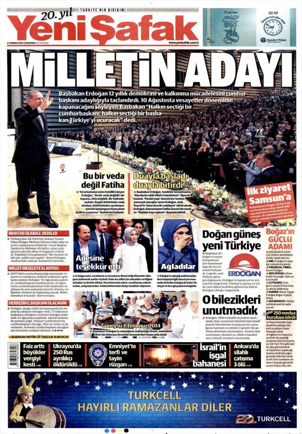 Erdoğan'ın adaylığı bütün gazetelere manşet oldu! galerisi resim 1