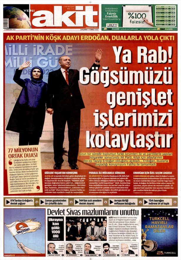 Erdoğan'ın adaylığı bütün gazetelere manşet oldu! galerisi resim 12