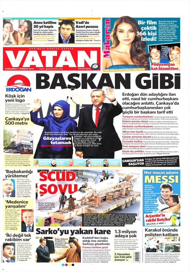 Erdoğan'ın adaylığı bütün gazetelere manşet oldu! galerisi resim 18