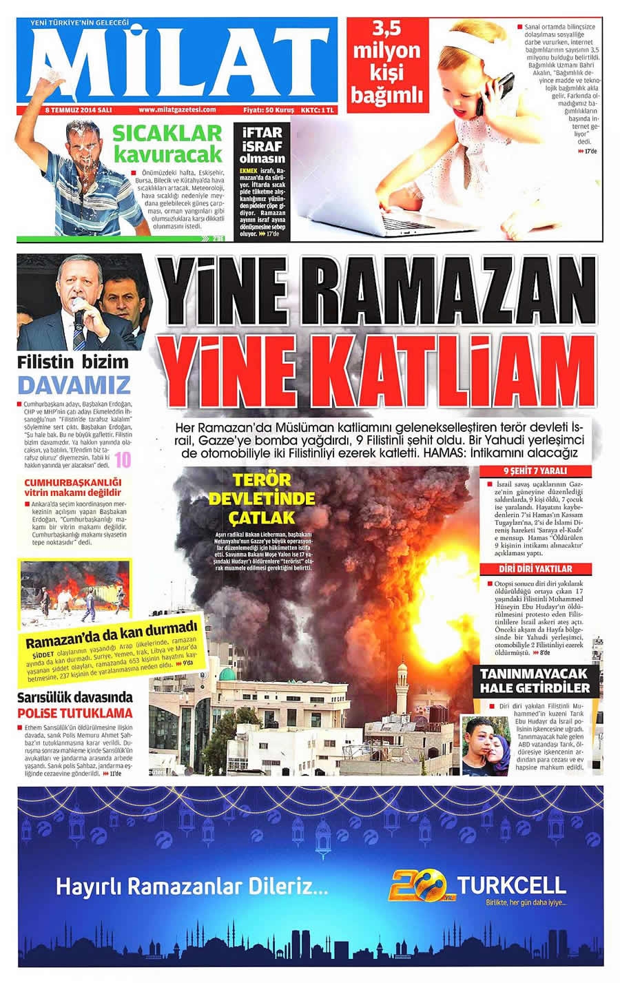 8 Temmuz Gazete Manşetleri galerisi resim 11