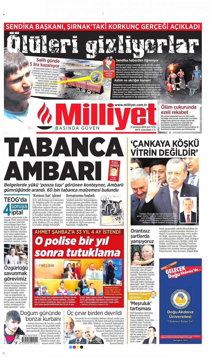 8 Temmuz Gazete Manşetleri galerisi resim 13