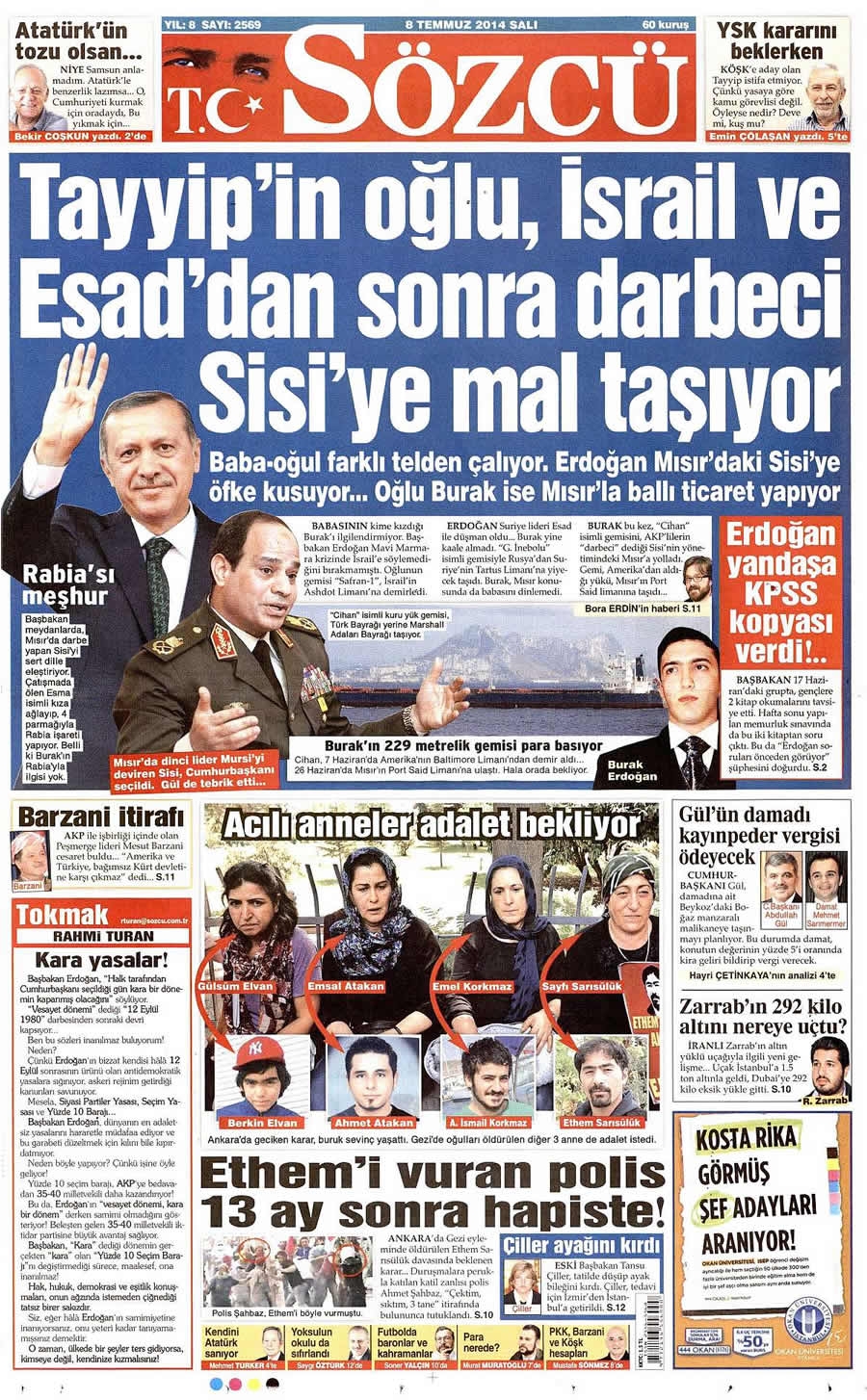 8 Temmuz Gazete Manşetleri galerisi resim 20