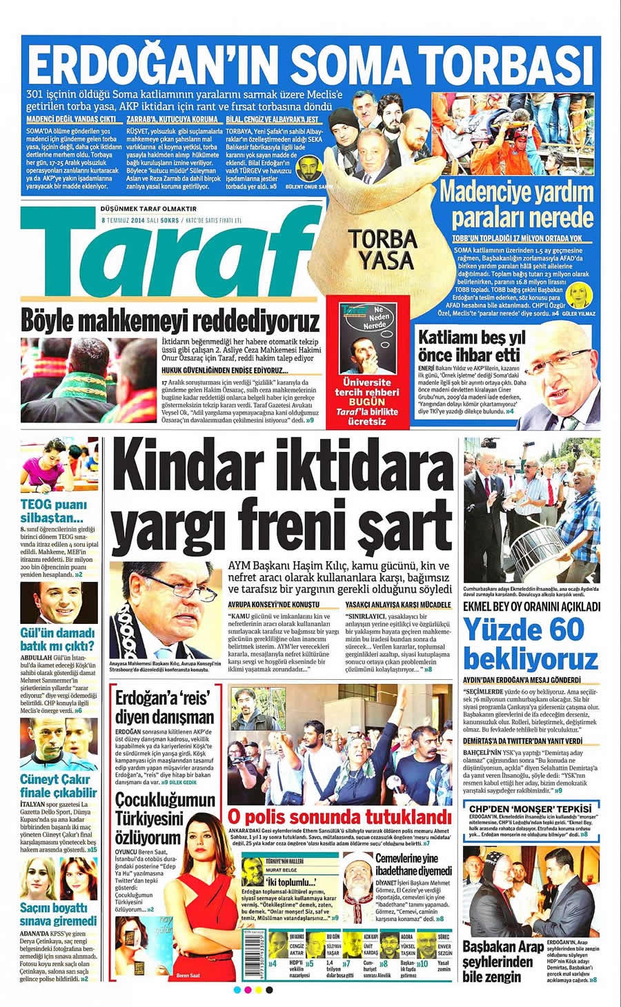 8 Temmuz Gazete Manşetleri galerisi resim 23