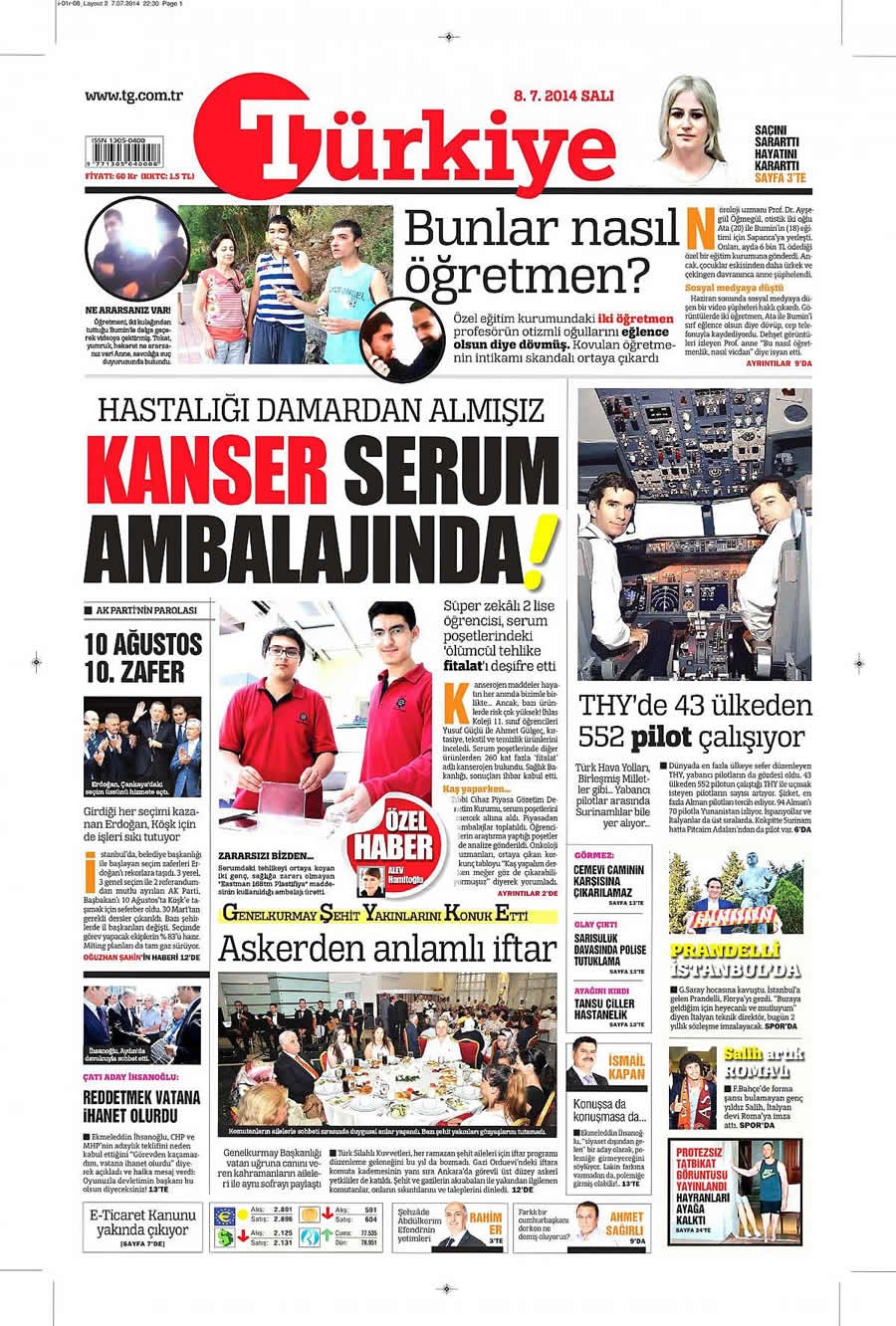 8 Temmuz Gazete Manşetleri galerisi resim 24