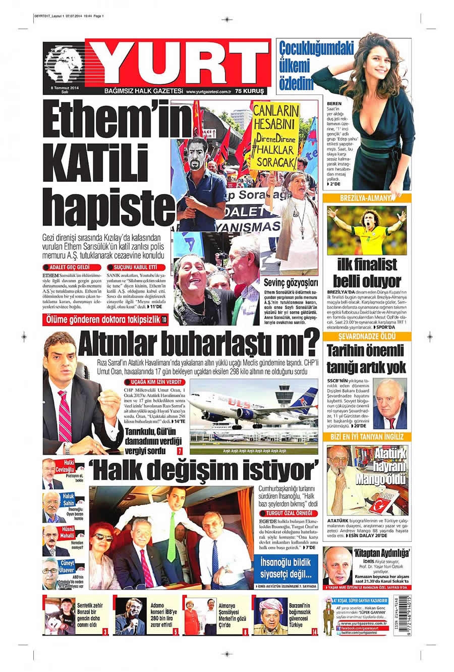 8 Temmuz Gazete Manşetleri galerisi resim 29