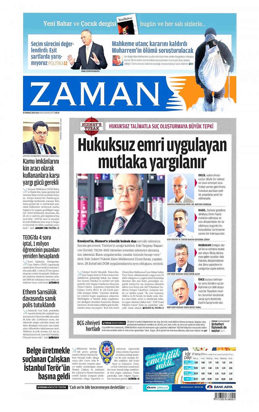 8 Temmuz Gazete Manşetleri galerisi resim 30