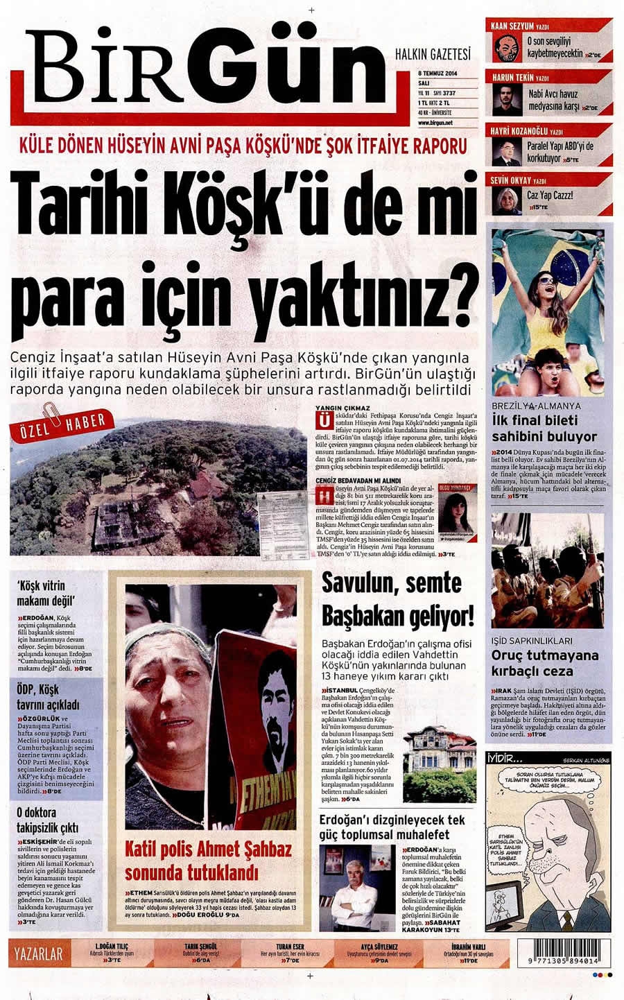 8 Temmuz Gazete Manşetleri galerisi resim 4