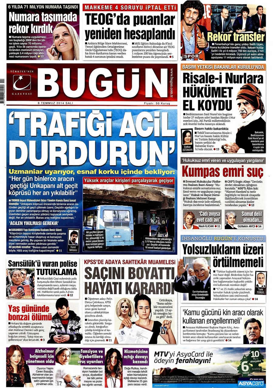 8 Temmuz Gazete Manşetleri galerisi resim 5