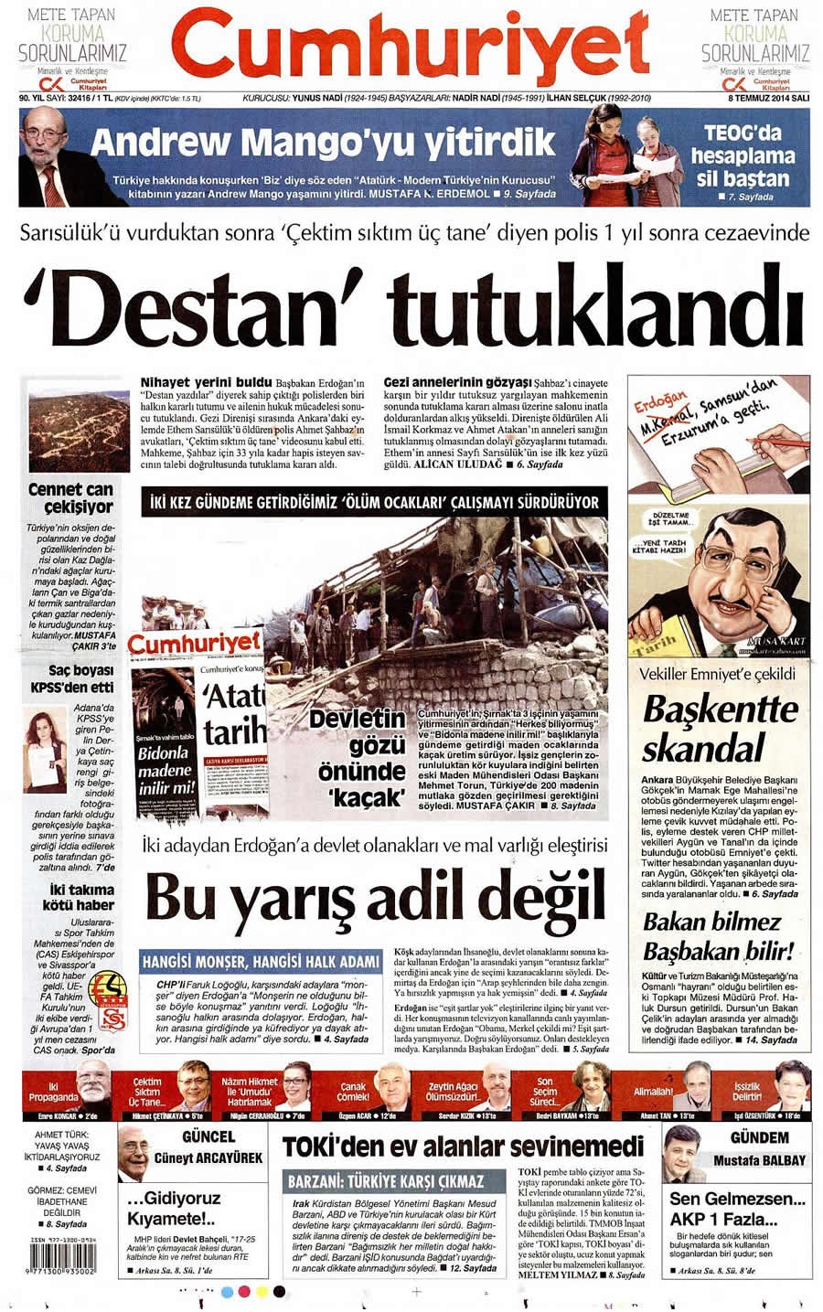 8 Temmuz Gazete Manşetleri galerisi resim 6