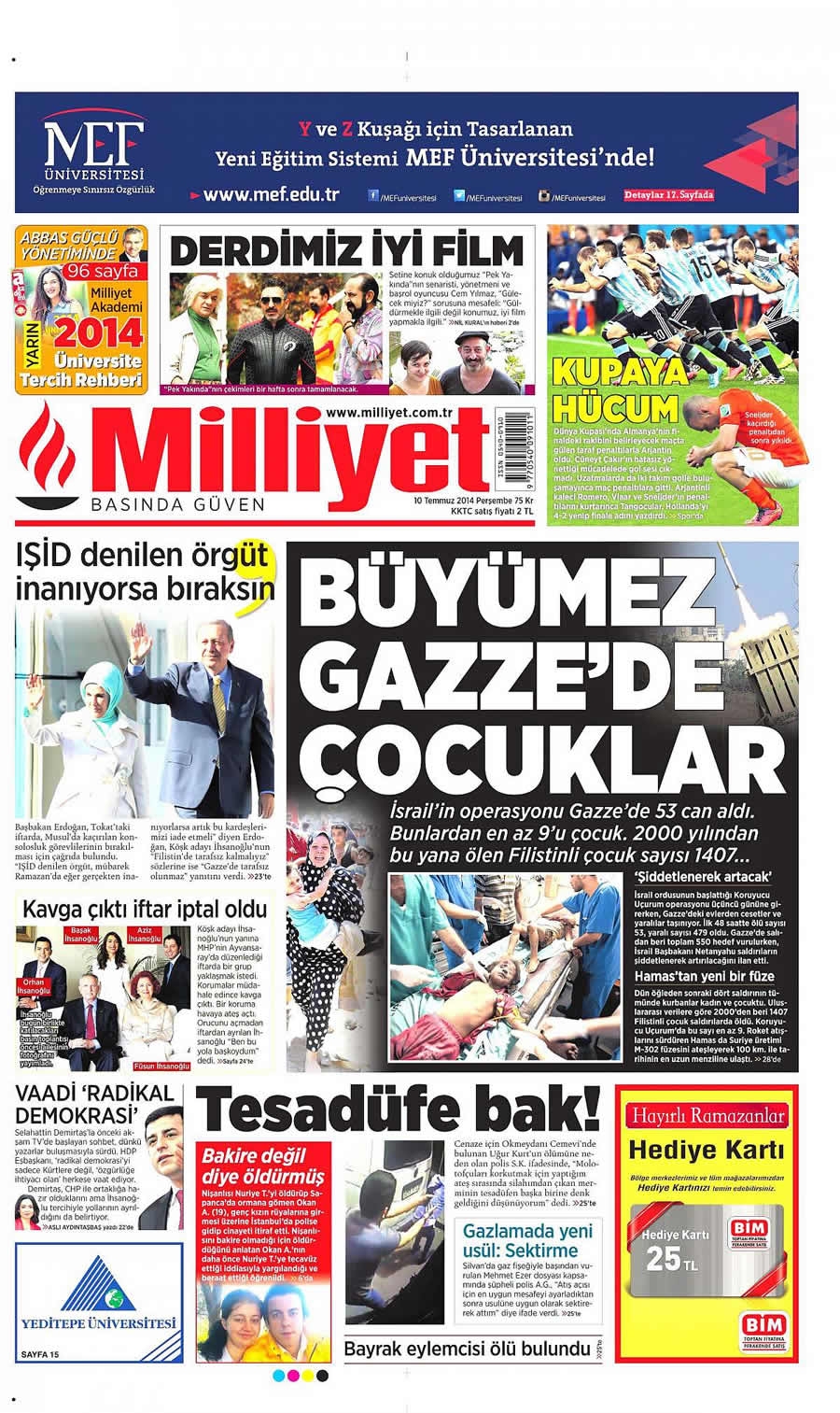 10 Temmuz Gazete Manşetleri galerisi resim 14