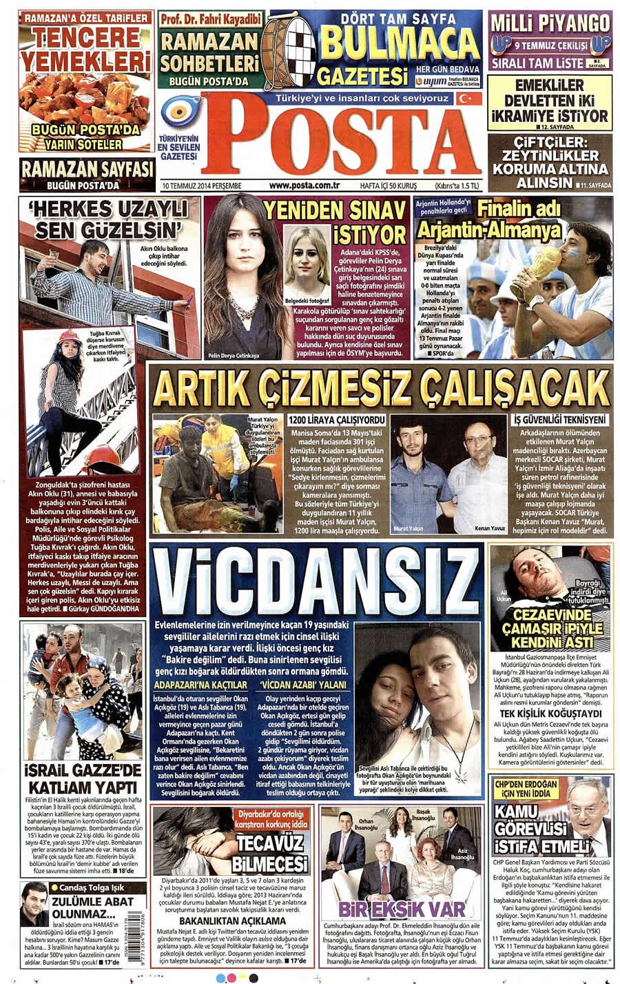 10 Temmuz Gazete Manşetleri galerisi resim 17