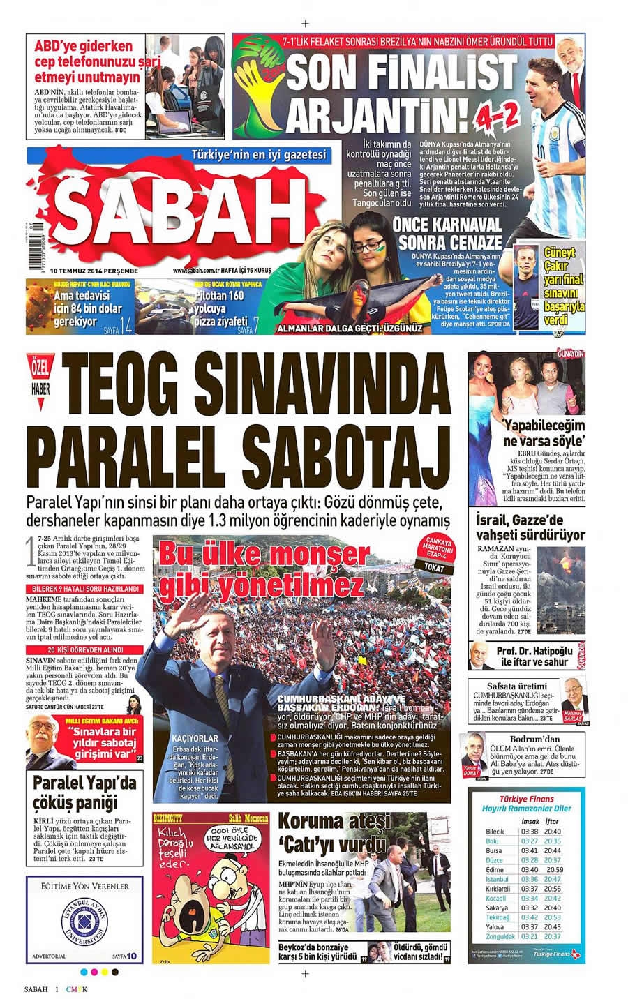 10 Temmuz Gazete Manşetleri galerisi resim 18