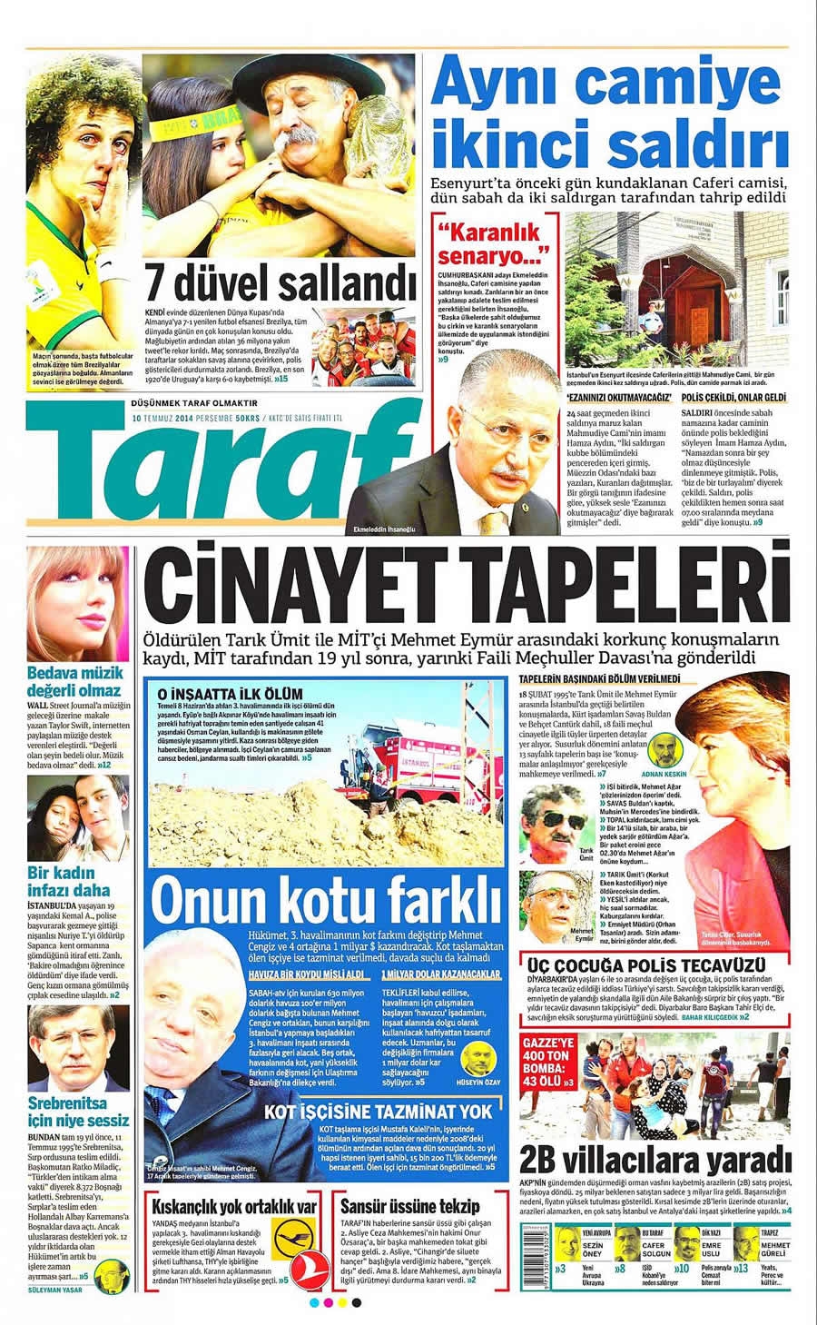 10 Temmuz Gazete Manşetleri galerisi resim 21