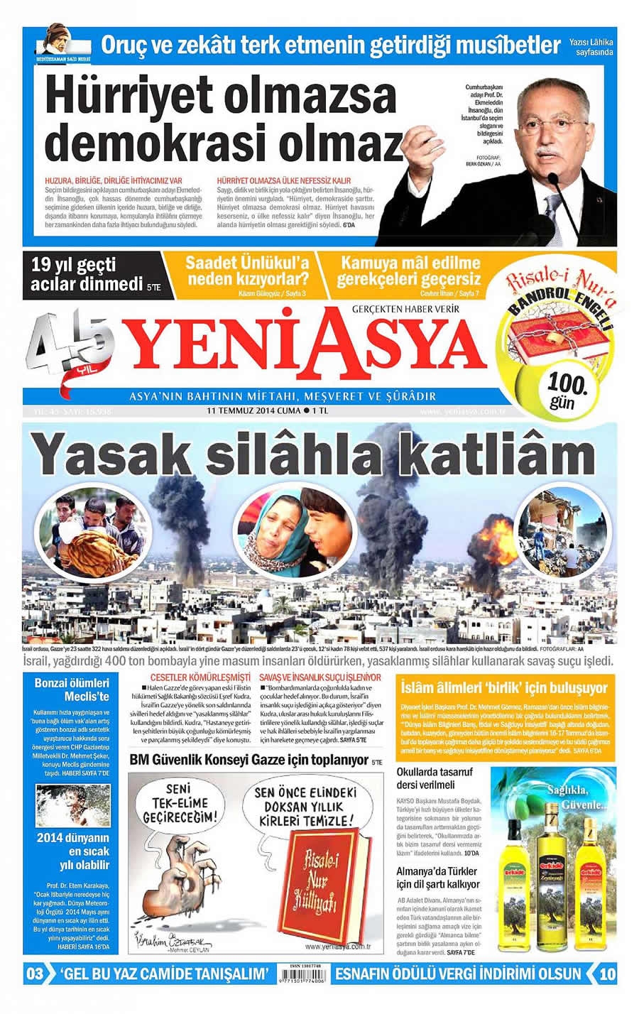 11 Temmuz Gazete Manşetleri galerisi resim 24