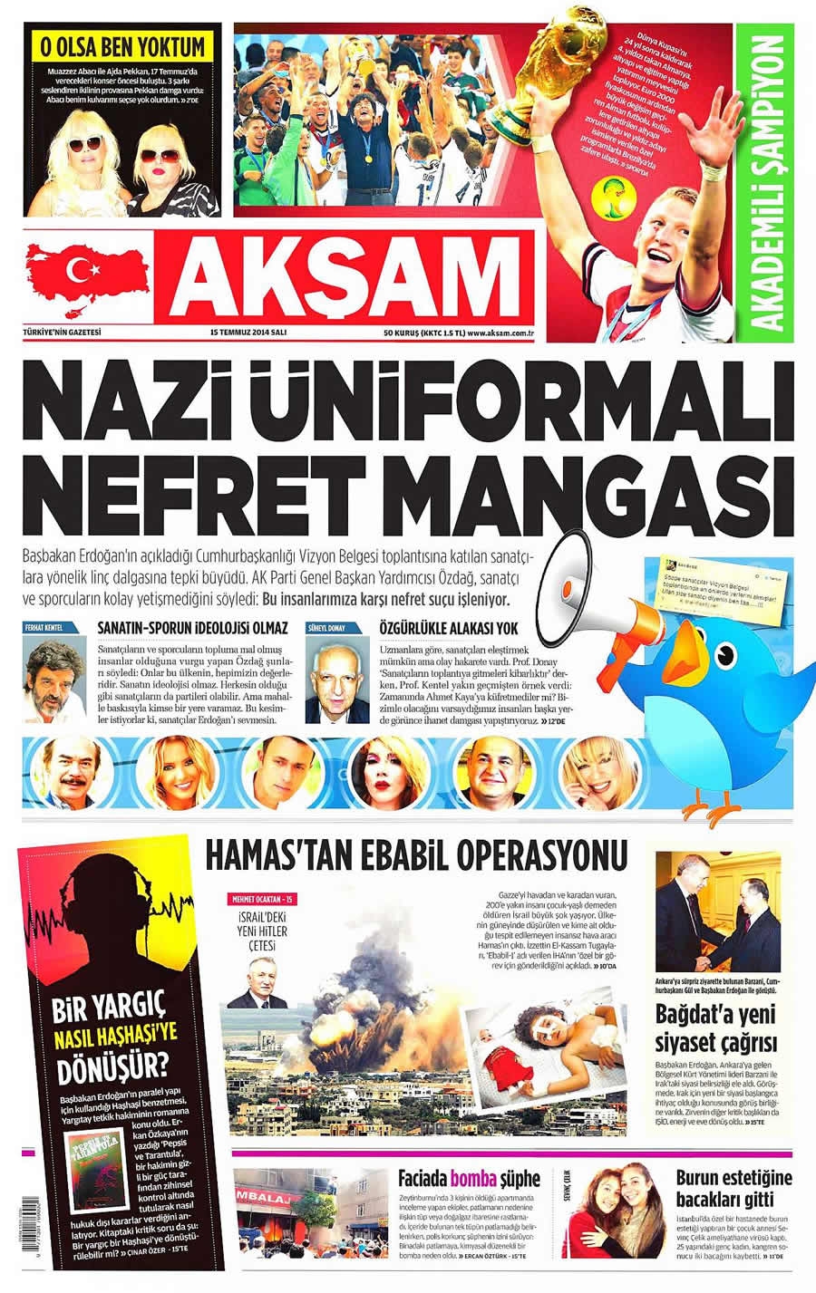 15 Temmuz Gazete Manşetleri galerisi resim 1