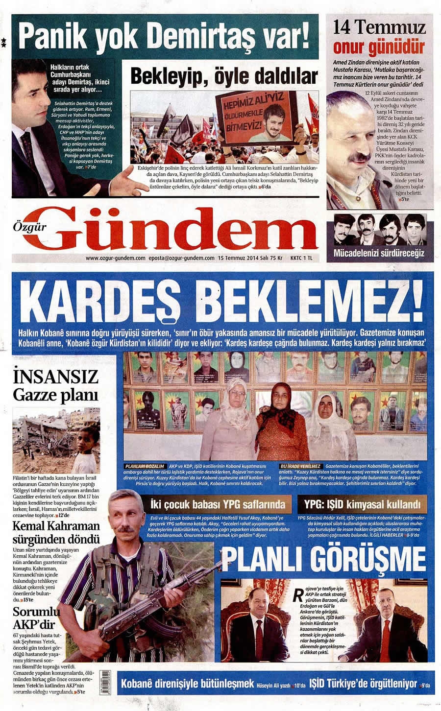 15 Temmuz Gazete Manşetleri galerisi resim 18