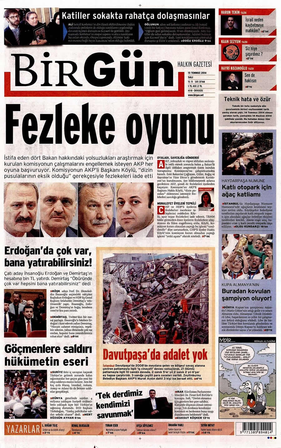 15 Temmuz Gazete Manşetleri galerisi resim 4
