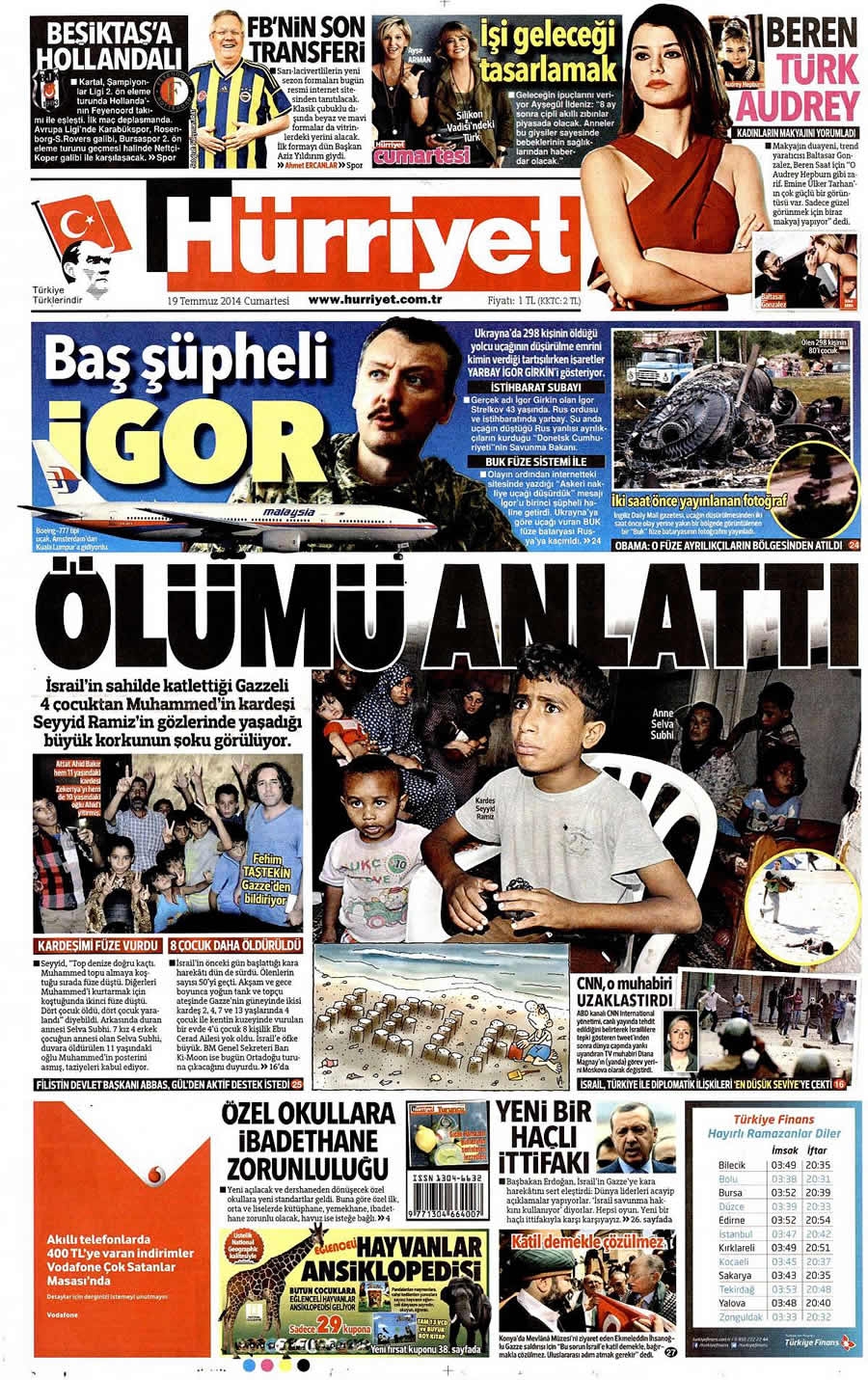 İsrail'in vahşeti 19 Temmuz gazete manşetlerinde galerisi resim 11