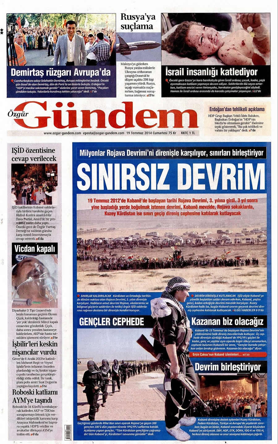 İsrail'in vahşeti 19 Temmuz gazete manşetlerinde galerisi resim 16