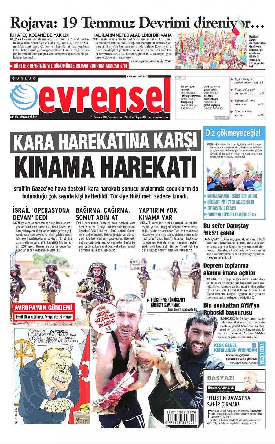 İsrail'in vahşeti 19 Temmuz gazete manşetlerinde galerisi resim 7