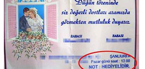 İlginç düğün davetiyeleri