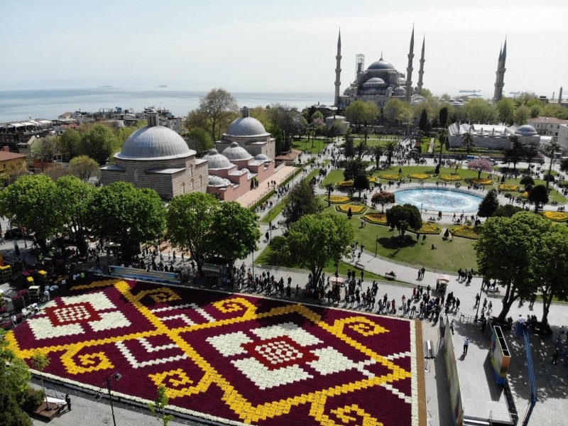 Dünyanın en büyük 'Halı Lalesi' Sultanahmet'te galerisi resim 11