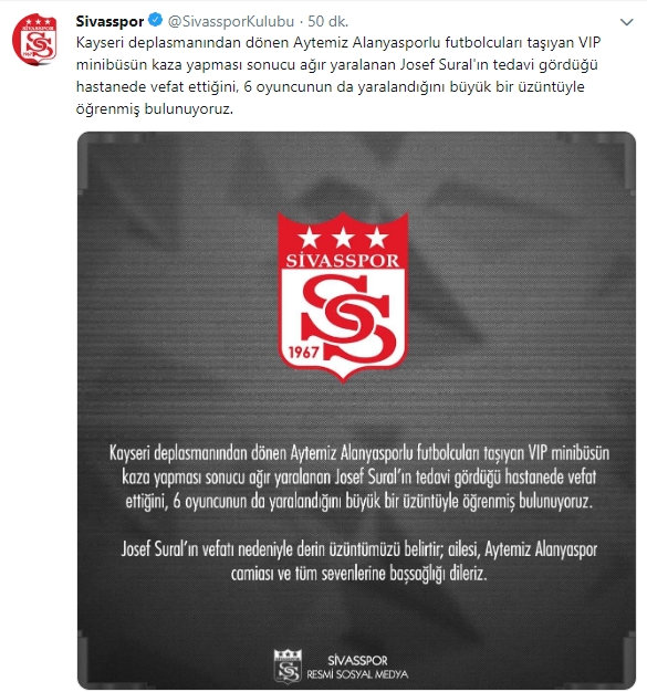 Spor camiasından Josef Sural için başsağlığı mesajları galerisi resim 16