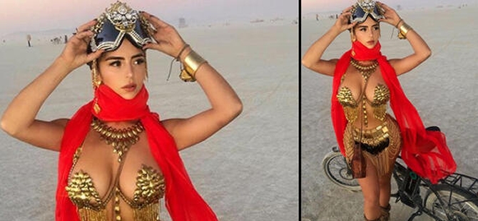 Ünlü modelden nefes kesen festival kıyafeti! galerisi resim 1