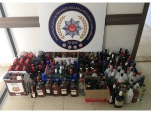 Didim’de 132 şişe kaçak içki ele geçirildi